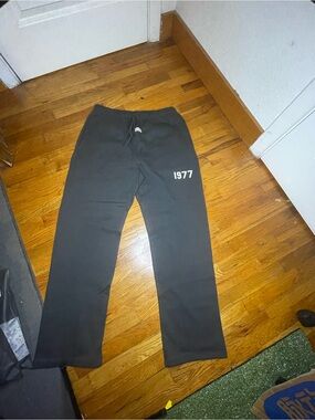 Essentials Black Fleece Sweatpants with Subtle Logo